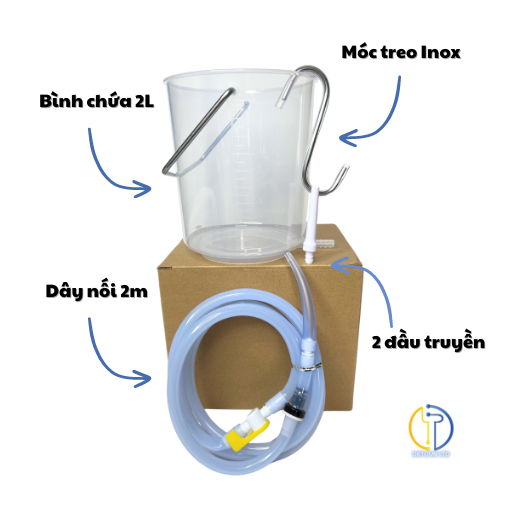 Bộ Bình truyền cà phê nhựa cao cấp 2L kèm dây nối 2m + 2 đầu truyền