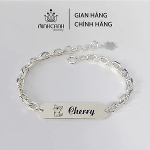 Lắc Bạc Khắc Tên In Con Giáp Cho Bé - Minh Canh Jewelry