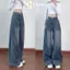 Quần jeans suông ống rộng Hari màu xanh hack dáng siêu xinh