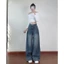 Quần jeans suông ống rộng Hari màu xanh hack dáng siêu xinh