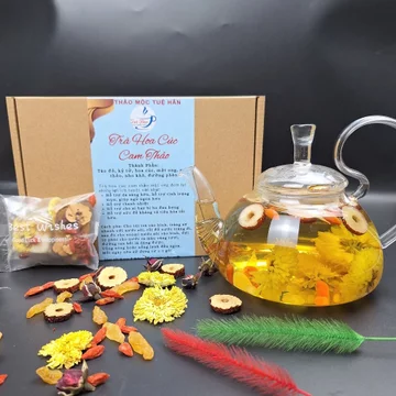 Trà viên hoa cúc mix thảo mộc - dùng để pha trà, nấu uống trực tiếp [Thảo mộc Tuệ Minh]