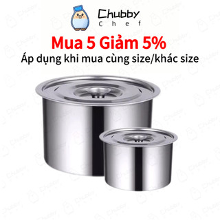 Hộp đựng gia vị inox nồi inox KÈM NẮP Chubby Chef 450-4900ml  Thay thế nồi và thau trộn dùng trên mọi loại bếp