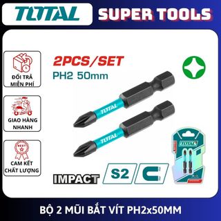 ĐỒ NGHỀ TOTAL Bộ 2 mũi bắt vít PH2x50MM TACIM71PH250 / PZ2x50mm TACIM71PZ250
