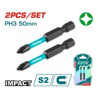 ĐỒ NGHỀ TOTAL Bộ 2 mũi bắt vít PH3x50MM TACIM71PH350