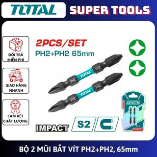 ĐỒ NGHỀ TOTAL Bộ 2 mũi bắt vít PH2+PH2,65MM TACIM72PH265