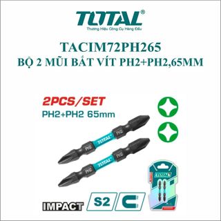 ĐỒ NGHỀ TOTAL Bộ 2 mũi bắt vít PH2+PH2,65MM TACIM72PH265