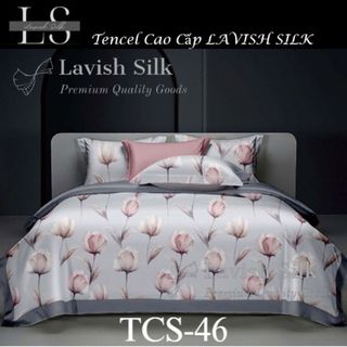 (Độc Quyền)Bộ Chăn Drap Lụa Tencel  Mát Lạnh Thiên Nhiên Chăn 2m2x2m Sợi Microfiber LS LAVISH SILK