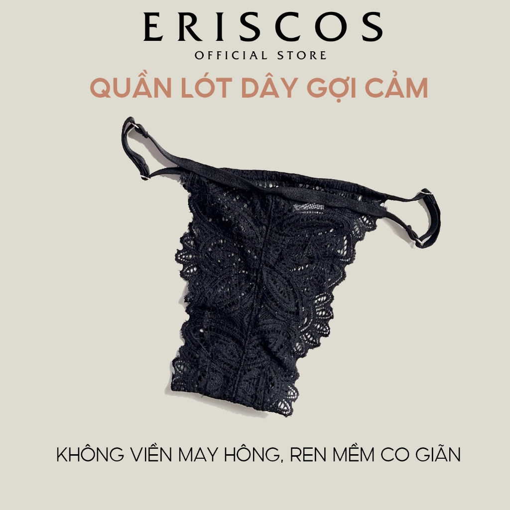 Combo 4 quần lót ren đen 4 kiểu dáng Eriscos thiết kế basic và gợi cảm màu đen co giãn mềm mát