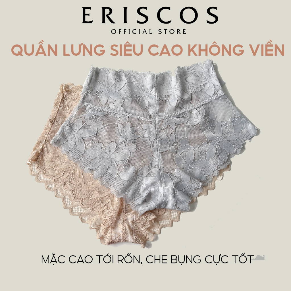 Quần lót ren cạp siêu cao giấu bụng  không lộ viền hiệu quả mềm mại tôn mông co giãn tốt thiết kế Eriscos nhiều màu