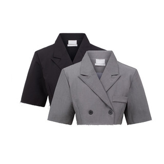 MIDDUA - Vest đôn vai crop tay lở