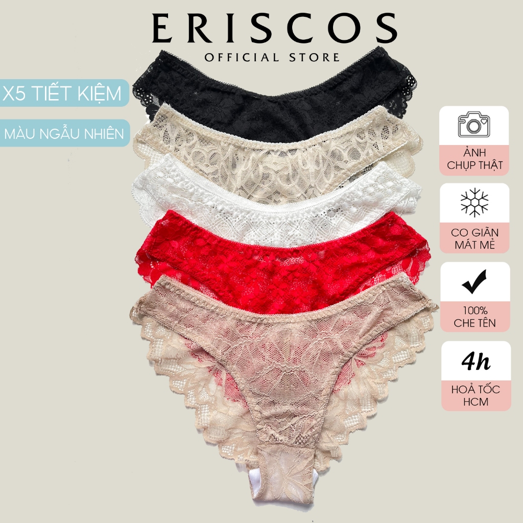 Quần Lót Nữ Ren Cánh Tiên Basic Mềm Mát Thoáng Khí Gợi Cảm Cao Cấp Có Size Thiết Kế Eriscos Việt Nam