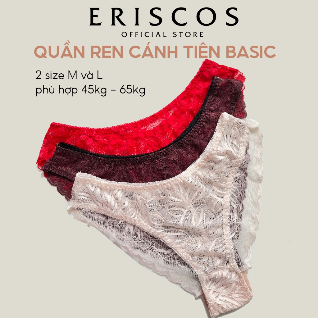 Quần Lót Nữ Ren Cánh Tiên Basic Mềm Mát Thoáng Khí Gợi Cảm Cao Cấp Có Size Thiết Kế Eriscos Việt Nam