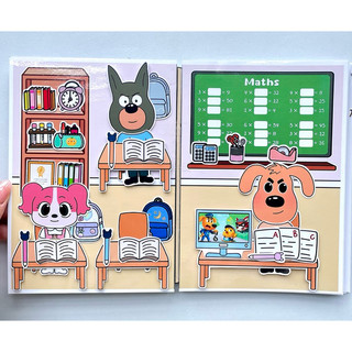 Đồ chơi trường học cảnh sát Labrador- Búp bê giấy Pighandmade
