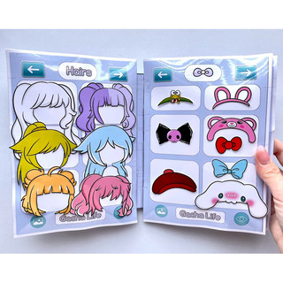 Sổ thời trang Gacha X 6 nhân vật Sanrio - Búp bê giấy