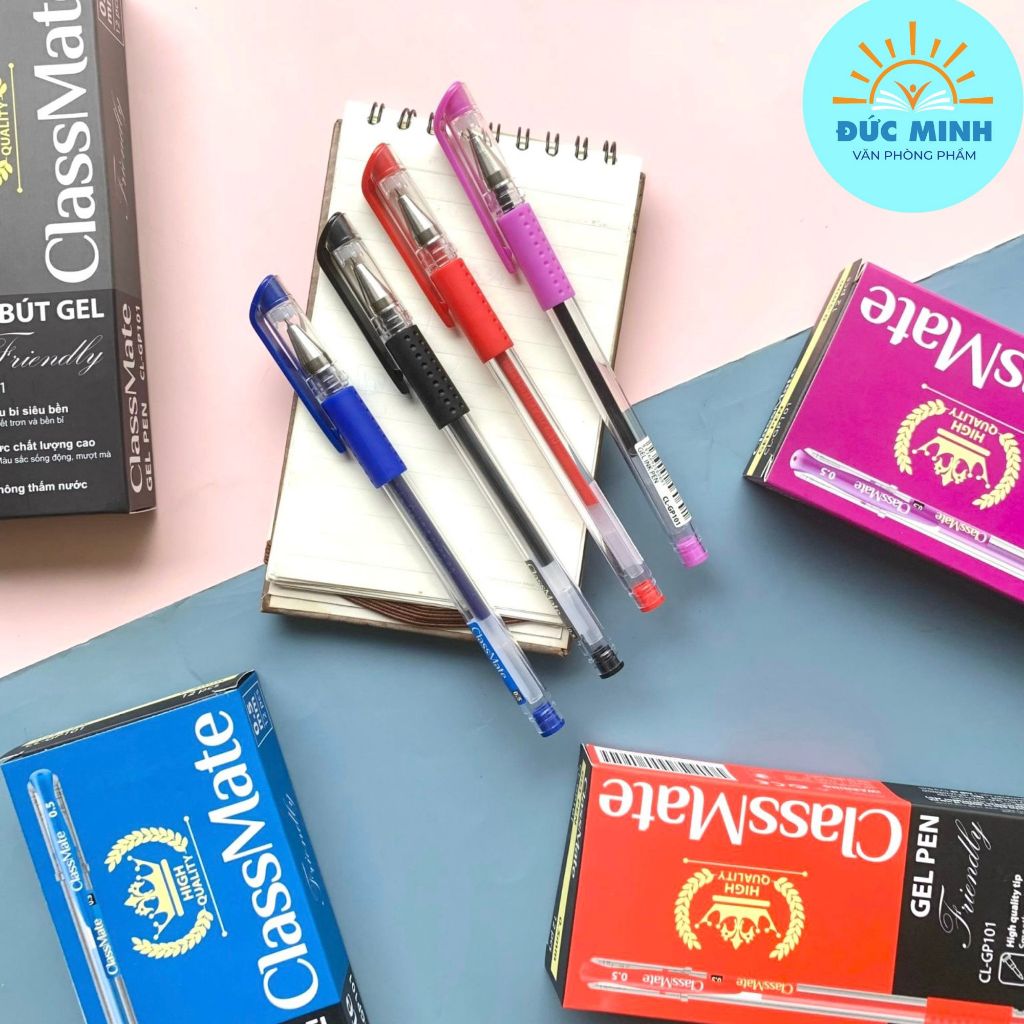 (12 chiếc) Bút gel Classmate GP101 ngòi 0.5mn trơn đều mực, khô nhanh ...