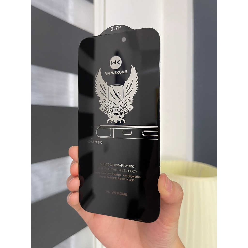Kính Cường Lực iPhone KK 4D Cao Cấp Full Màn chống nhìn chộm iPhone /X/XS/XR/11/12/13/14/15/16/17/Pro/Max/Mini/Air