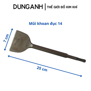 Mũi đục bê tông bản rộng phi 14, 17, mũi đục dẹt Kim Khí Dung Anh