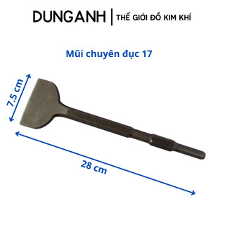 Mũi đục bê tông bản rộng phi 14, 17, mũi đục dẹt Kim Khí Dung Anh