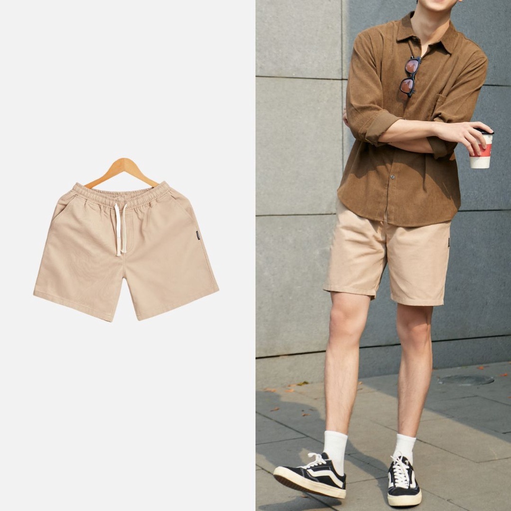Quần Đùi Nam Kaki, Quần Short Nam Kaki Form Rộng Thời Trang Đẹp Màu Đen Trắng Halley H18