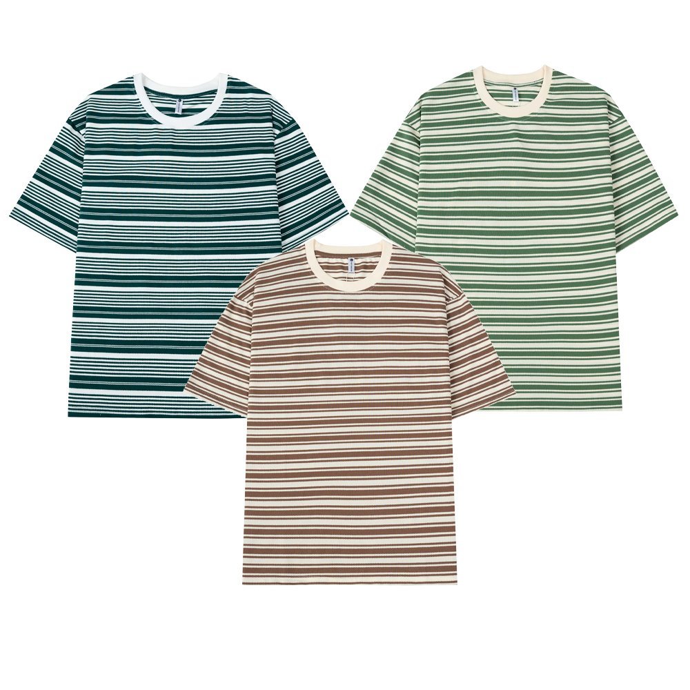 Áo Thun Kẻ Nam Nữ Cộc Tay Chất Liệu Cotton Co Giãn Mềm Mại Phong Cách Hàn Quốc Halley G10