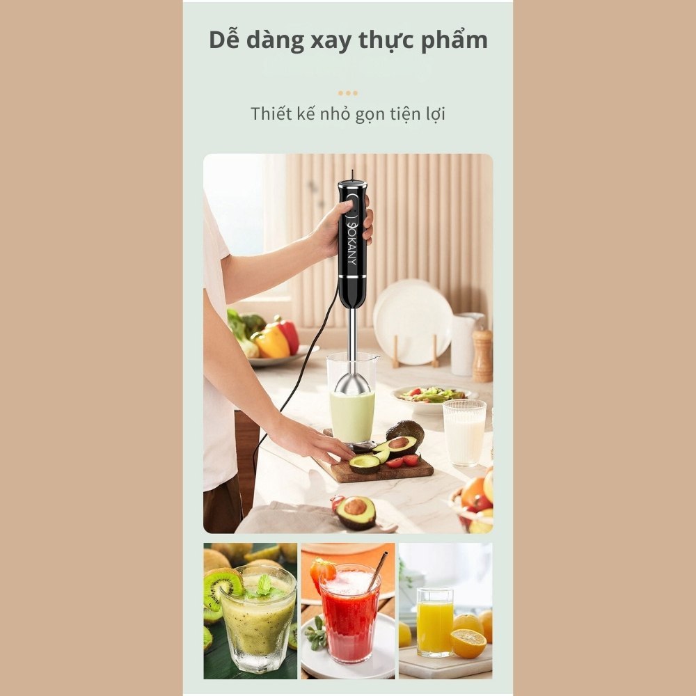 Ảnh Máy xay cầm tay đa năng công suất 300W xay nhanh nhuyễn SOKANY SK-1722 4