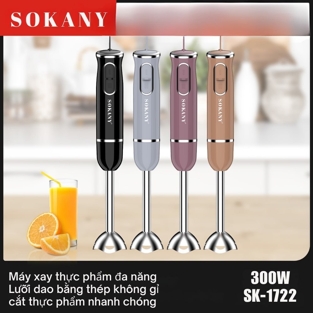 Ảnh Máy xay cầm tay đa năng công suất 300W xay nhanh nhuyễn SOKANY SK-1722 2