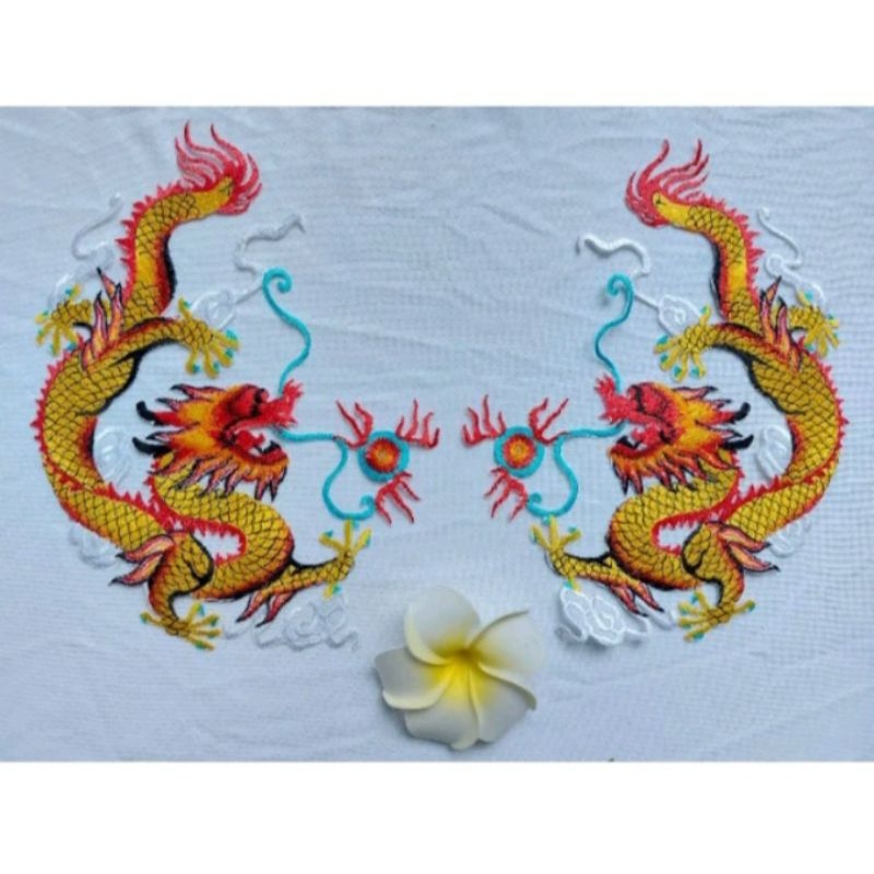 miếng thêu ủi nhiệt hình rồng kèm cầu lửa | Shopee Việt Nam
