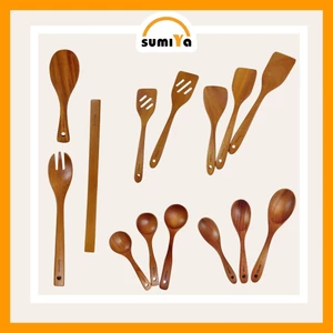 Muỗng, sạn, vá, nĩa, đũa gỗ, đũa cả được làm từ gỗ xà cừ nguyên khối - Sumiya
