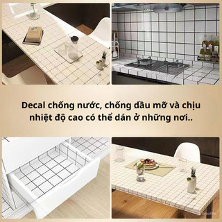 Cuộn 10M Decal dán tường, dán bếp tráng nhôm khổ rộng 60cm chống nước và chịu nhiệt độ cao
