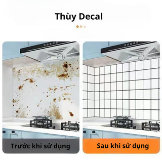 Cuộn 10M Decal dán tường, dán bếp tráng nhôm khổ rộng 60cm chống nước và chịu nhiệt độ cao