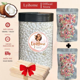 [TẶNG 200G] Hũ 500g sáp sữa dừa wax lông nóng cao cấp lyihome, sáp wax nóng lấy sạch gốc lông