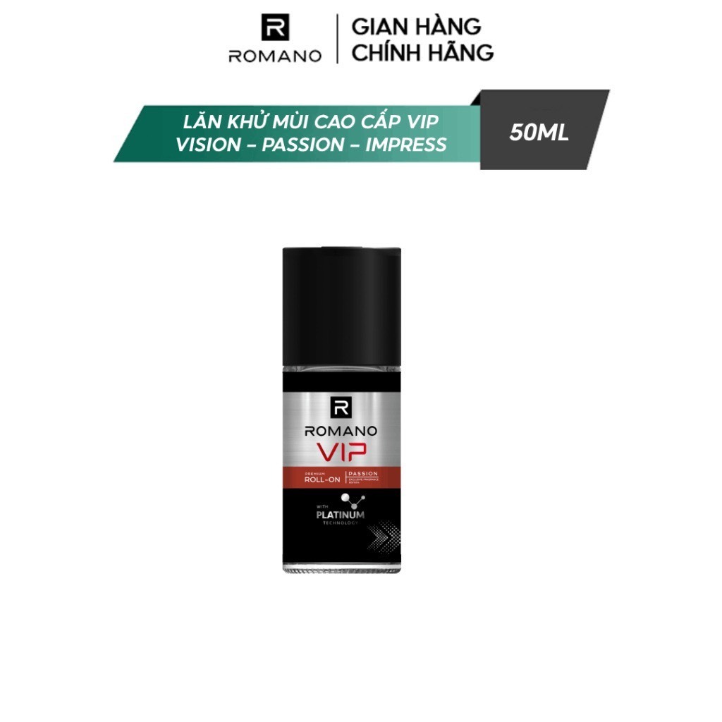 Lăn khử mùi cao cấp Romano VIP Passion / Vision / Impress 50ml
