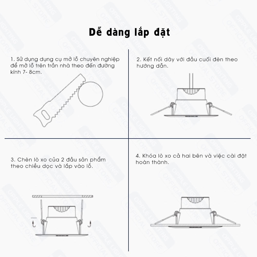 Bộ Đèn LED OPPLE Âm Trần US Downlight - Tiết Kiệm Năng Lượng, Ánh Sáng Dễ Chịu