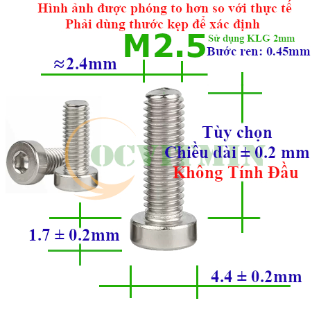 T2M2I# - Ốc Lục Giác Đầu Trụ Mỏng M2 M2.5 Inox 304 Hơi Hút Nam Châm ...