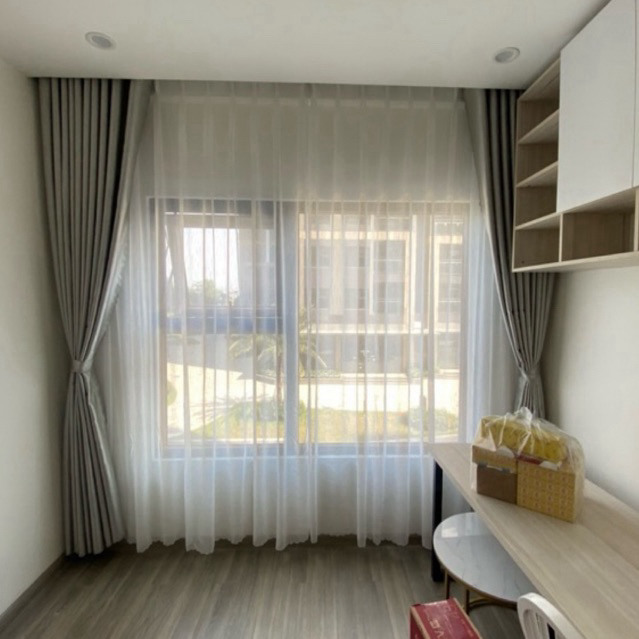 Rèm Cửa Sổ, Rèm Cửa Chính Màu Xám Trắng Chống Nắng Tốt Nhiều Kích Thước Lựa Chọn