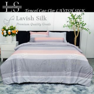 (Độc Quyền)Bộ Chăn Drap Lụa Tencel  Mát Lạnh Thiên Nhiên Chăn 2m2x2m Sợi Microfiber LS LAVISH SILK