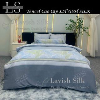 (Độc Quyền)Bộ Chăn Drap Lụa Tencel  Mát Lạnh Thiên Nhiên Chăn 2m2x2m Sợi Microfiber LS LAVISH SILK