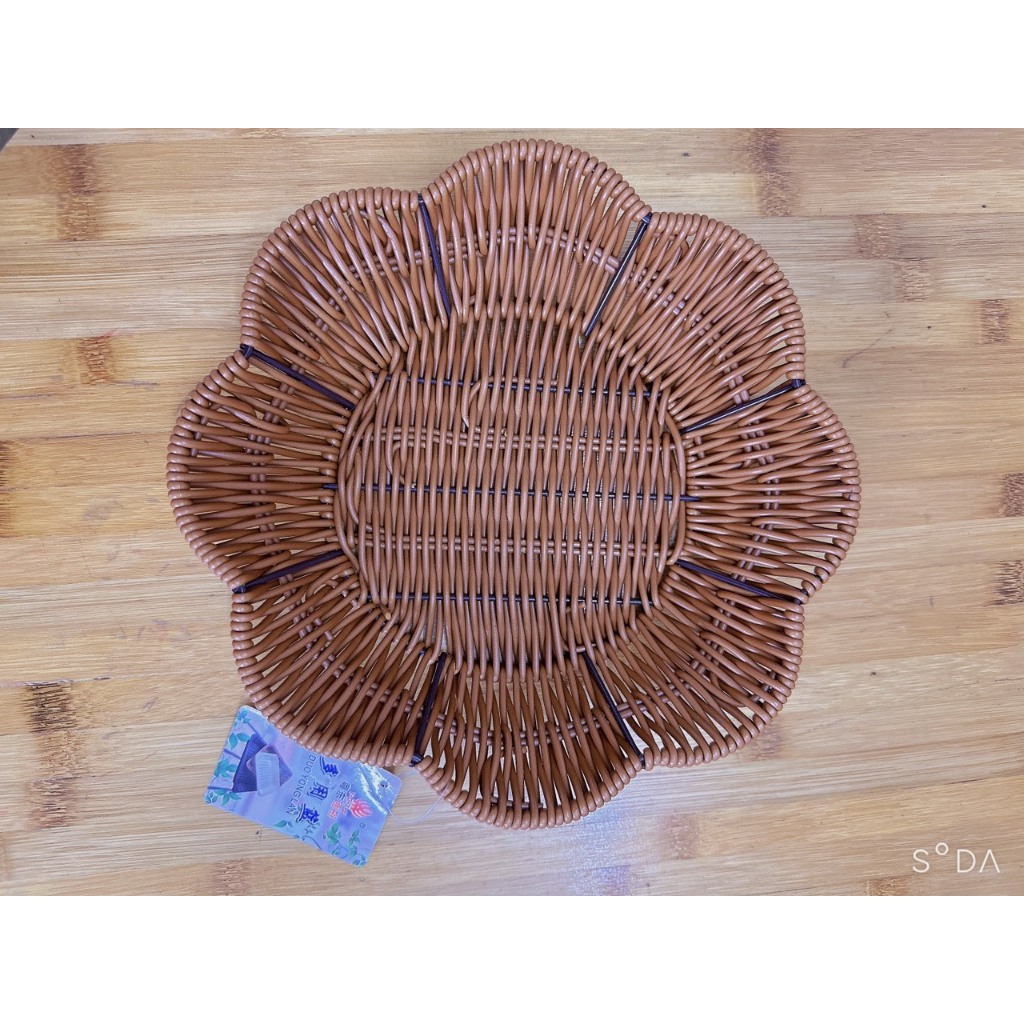 Rổ nhựa đan giả mây tre đựng rau, hoa quả, decor bàn ăn nhà cửa xinh ...