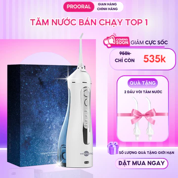 Tăm Nước Prooral 5025 Chính Hãng Máy Tăm Nước Pin Dùng 30 Ngày Bảo Hành 12 Tháng Máy Tăm Nước Cầm Tay 8 Chế Độ