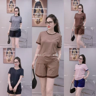Đồ Bộ Đùi Cổ Tròn Tay Cộc Chất Thun Cotton Su mềm 3 size 40-70kg-HT0707