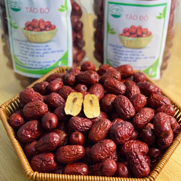 Táo đỏ Hoà Điền Tân Cương loại 1, táo đỏ hữu cơ sấy khô size đại, táo đỏ kỷ tử giúp sức khoẻ tim mạch, chống oxy hoá