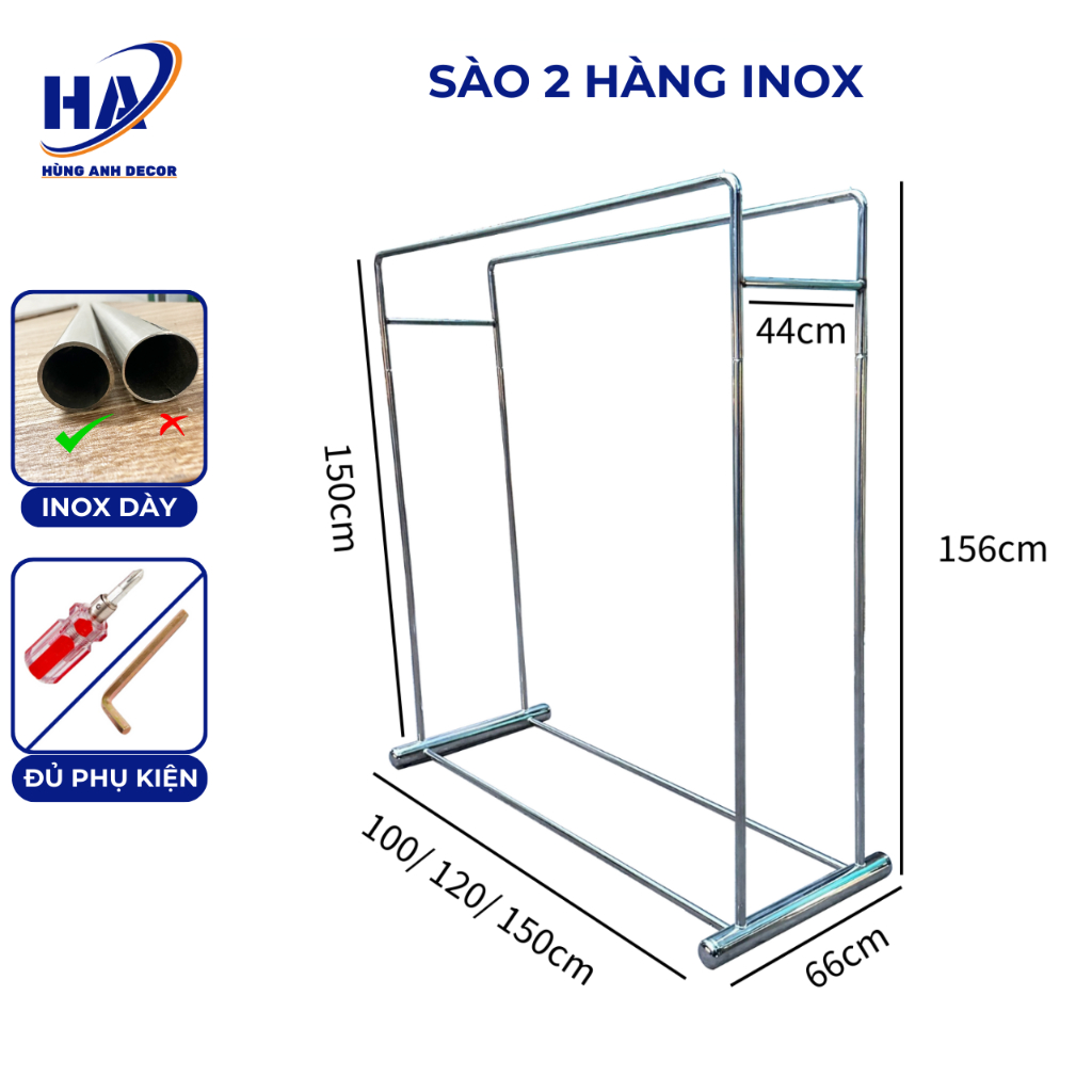 Giá treo quần áo inox, sào treo quần áo trong shop livetream chân chắc ...