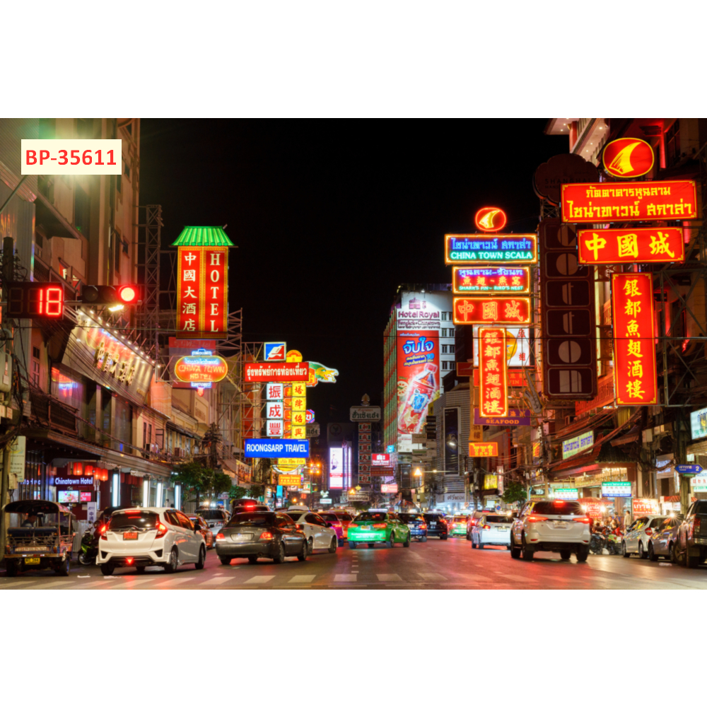 Tổng hợp mẫu tranh lụa 3d dán tường chủ đề đường phố Hồng Kong trang trí quán ăn, quán cà phê...