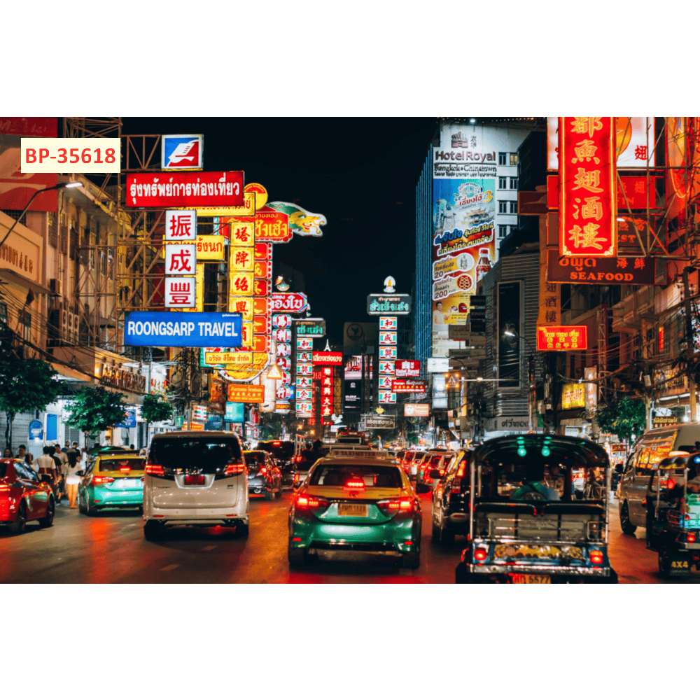 Tổng hợp mẫu tranh lụa 3d dán tường chủ đề đường phố Hồng Kong trang trí quán ăn, quán cà phê...