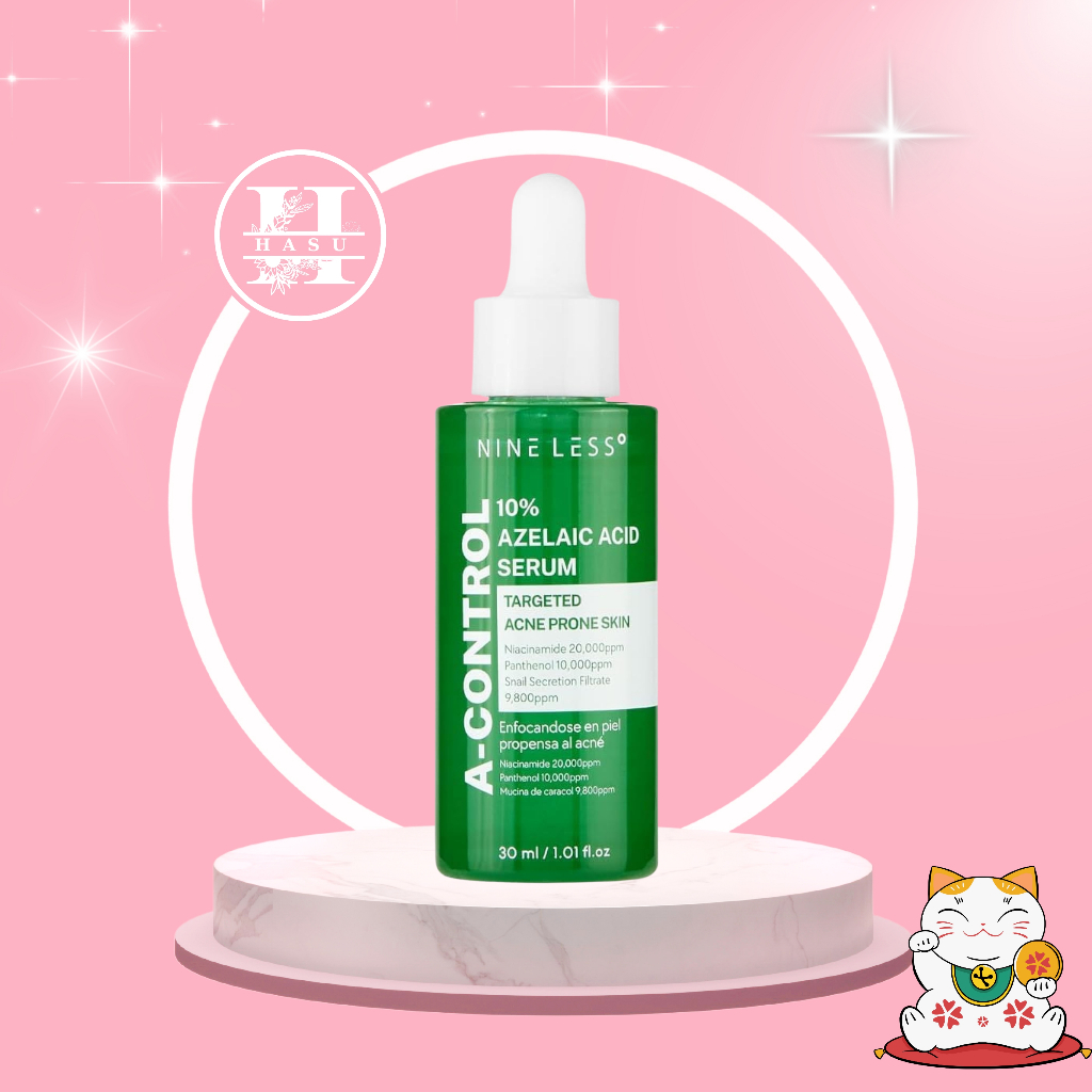 Tinh chất NINE LESS A-Control 10% Azelaic Acid Serum 30ml dưỡng da, giảm mụn thâm