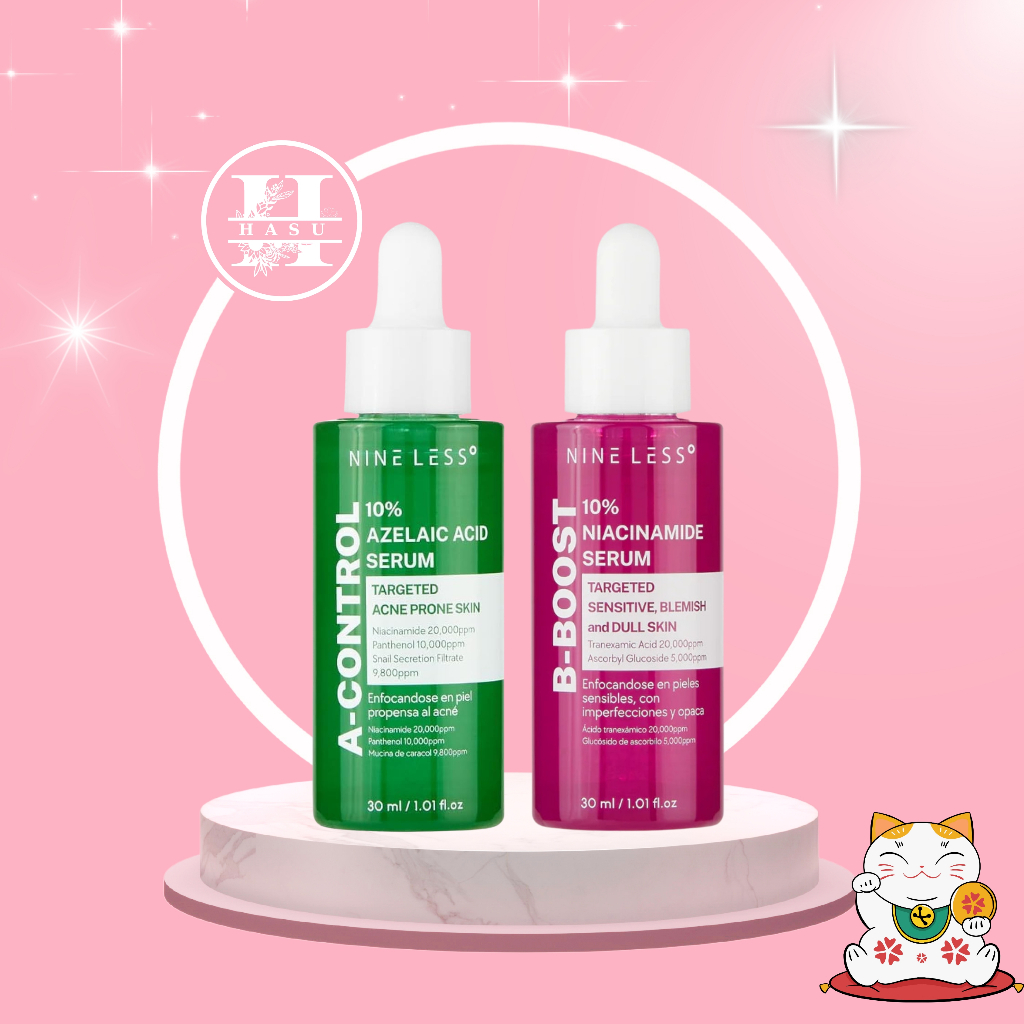 Tinh chất NINE LESS A-Control 10% Azelaic Acid Serum 30ml dưỡng da, giảm mụn thâm
