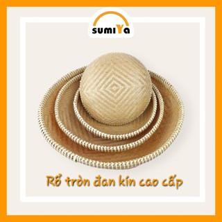 Rổ tre, rổ mây tre đan viền mây cao cấp dùng đựng thực phẩm, trái cây, decor - Sumiya