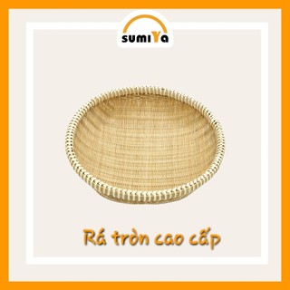 Rổ tre, rổ mây tre đan viền mây cao cấp dùng đựng thực phẩm, trái cây, decor - Sumiya