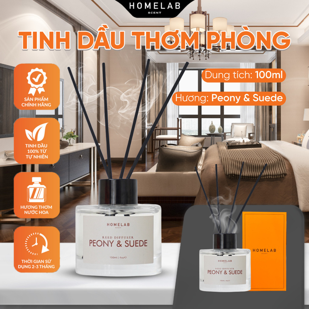 Ảnh Nước hoa thơm phòng cao cấp mùi nước hoa PEONY & SUEDE - JO Mlone mùi hương sang trọng, tinh khiết 100ml_HOMELAB 2