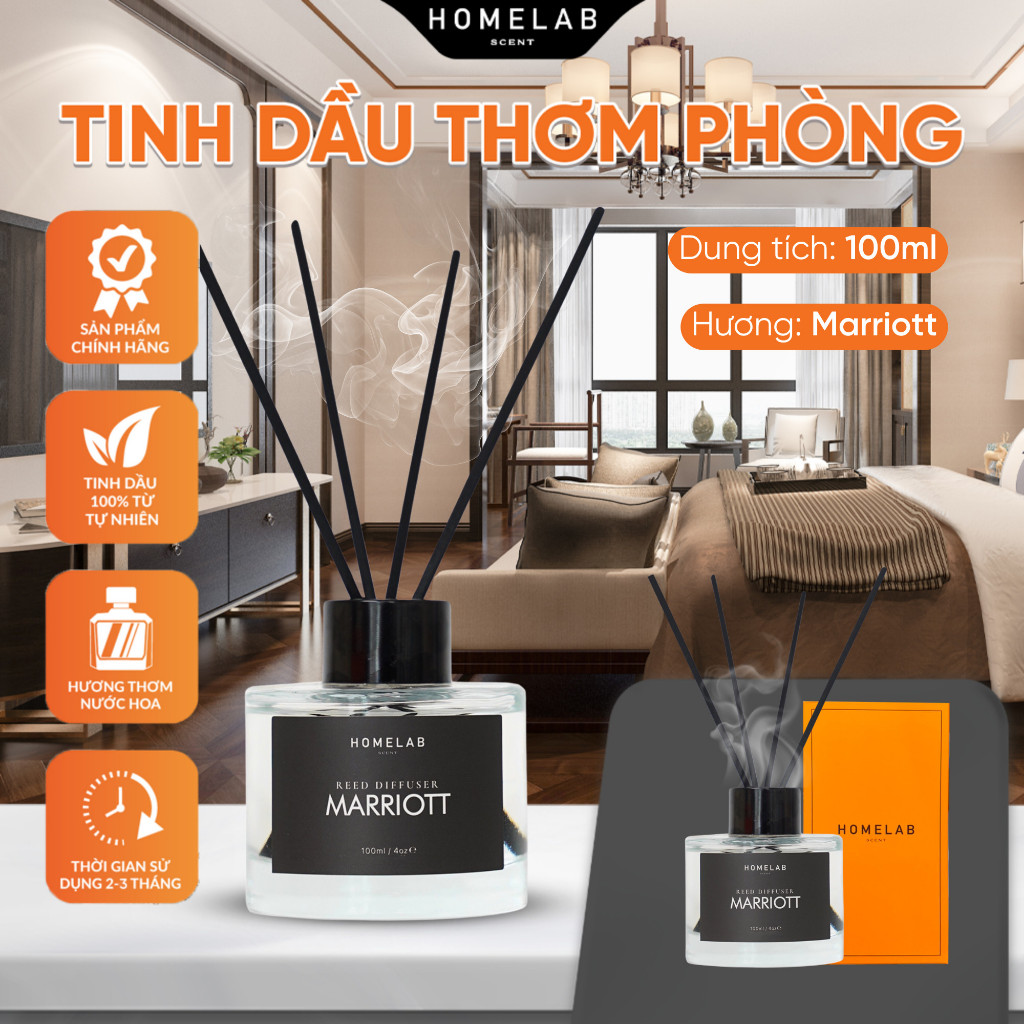 Ảnh Tinh dầu thơm phòng mùi khách sạn 5 sao JW MARRIOTT, tinh dầu khuếch tán mùi hương sang trọng, tinh khiết 100ml_HOMELAB 2